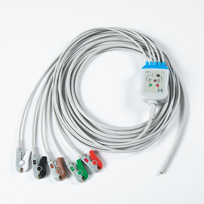 5 Lead Grey AHA Grabber Kabel EKG Semi Finished Spare Parts Untuk Peralatan Rumah Sakit