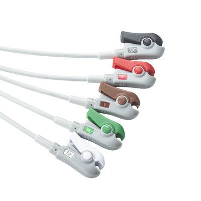 5 Lead Grey AHA Grabber Kabel EKG Semi Finished Spare Parts Untuk Peralatan Rumah Sakit