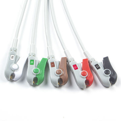 5 Lead Grey AHA Grabber Kabel EKG Semi Finished Spare Parts Untuk Peralatan Rumah Sakit