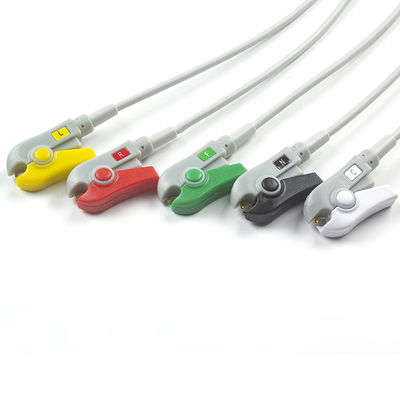 S-iemens Patient Cable ECG 5 Lead S-iemens IEC Grabber ECG Lead untuk Dewasa atau Pediatrik dalam Warna Abu-abu