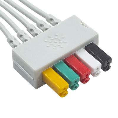 S-iemens Patient Cable ECG 5 Lead S-iemens IEC Grabber ECG Lead untuk Dewasa atau Pediatrik dalam Warna Abu-abu