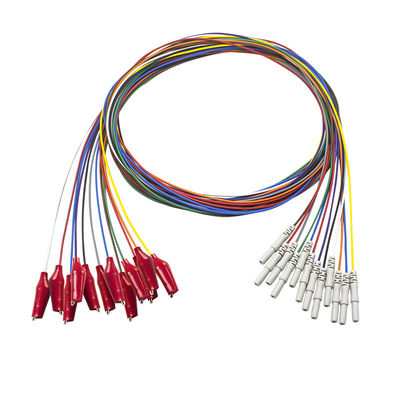 Din 1.5mm gaya Grabber dengan cangkang luar Lembut Klip Buaya Elektroda EEG Berlapis emas EEG EMG Kabel Utama Elektroda