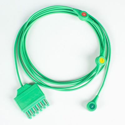 Kabel Utama EKG yang Dapat Digunakan Lagi Drager Sie-mens Monolead 3Lead IEC Snap MS14555 Kabel Utama EKG