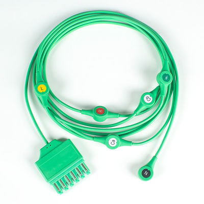 Kabel EKG MS14682 Draeger EKG Pin Tunggal Monolead 6Lead Leadwires IEC Snap