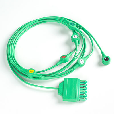 Kabel EKG MS14682 Draeger EKG Pin Tunggal Monolead 6Lead Leadwires IEC Snap