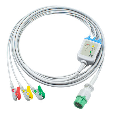 Ecomed Kabel EKG dan Leadwires 12pin Connector ECG Kabel 3 5 Lead IEC AHA Snap Grabber Clip