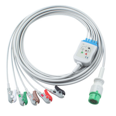 Ecomed Kabel EKG dan Leadwires 12pin Connector ECG Kabel 3 5 Lead IEC AHA Snap Grabber Clip