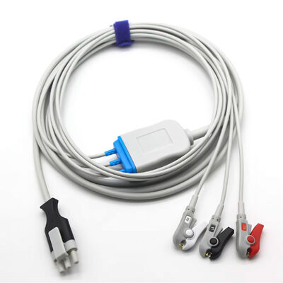 Primedic XD100 XD30 defibrilator EKG EKG pasien Kabel dan Kabel Timbal 3Pin 3 Timbal