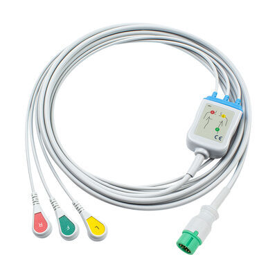 Yonker 12Pin E12 Satu kabel EKG langsung Kabel EKG dan Leadwires 3Lead AHA IEC