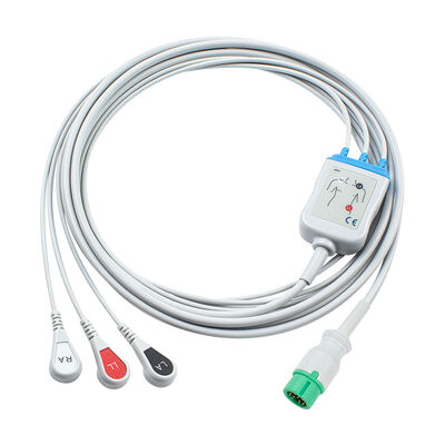 Yonker 12Pin E12 Satu kabel EKG langsung Kabel EKG dan Leadwires 3Lead AHA IEC