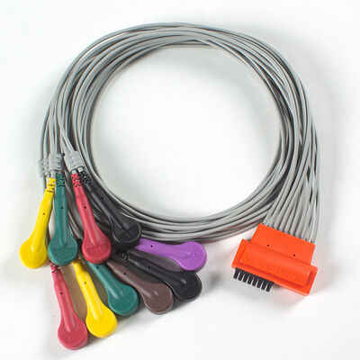 Kabel EKG Holter 10 Sadapan Kompatibel Cardioline TouchECG HD+ dengan Bahan TPU dan Kode Warna IEC