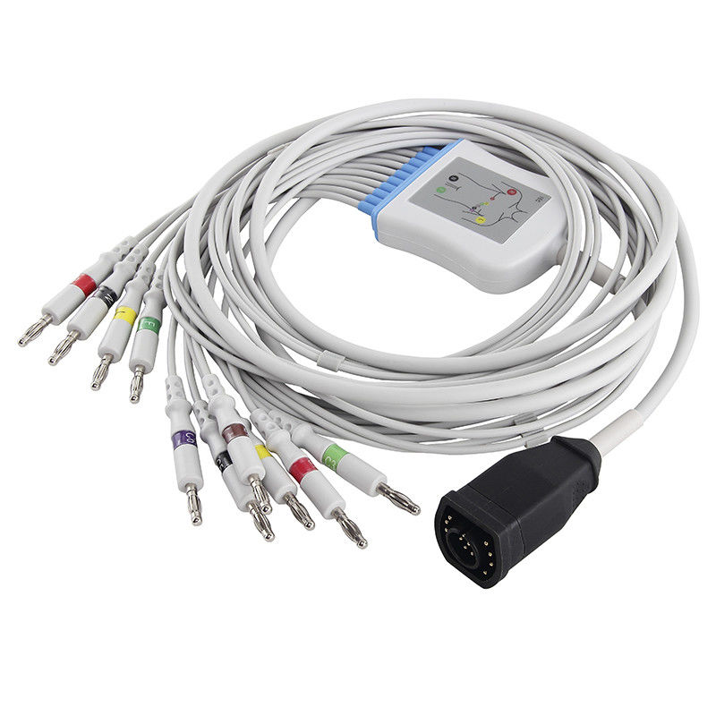 Kabel Zoll EKG Seri E/M Dan Konektor Pisang Leadwires IEC 4.0