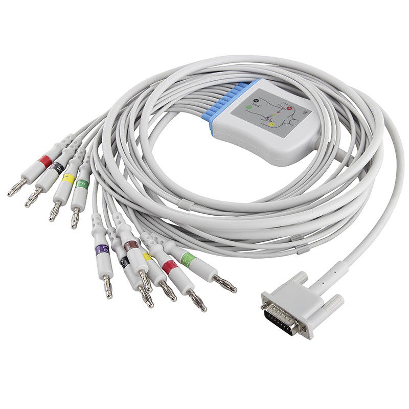 P-hilips HP EKG Cable M2461A M3702C 989803175901 Kabel EKG Dan Leadwires 15 Pin IEC Banana 4.0