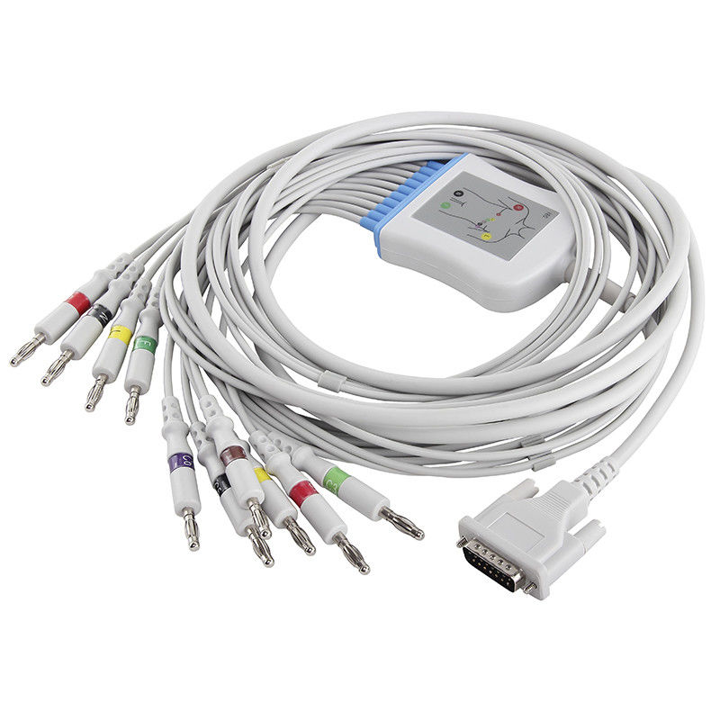 Kabel EKG Schiller AT1 CS200 2.400095 2.400071E 2.400071S Kabel EKG Dan Leadwires 15 Pin IEC Banana 4.0