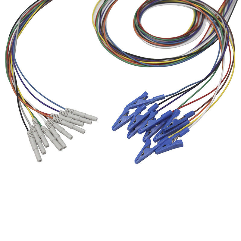 Din 1.5 style Grabber Buaya Klip Elektroda EEG Berlapis emas EEG Leadwires Elektroda