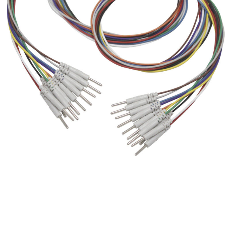 3.5 Mono Plug Grabber ke 2.0mm pin EEG Cap Electrodes Berlapis nikel EEG EMS Leadwires Electrode