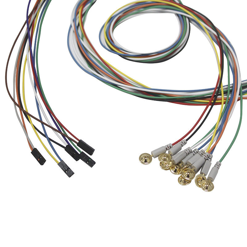 DuPont 2 Pin Plug Cup Type EEG Electrodes Leadwires Elektroda Elektroensefalografi Berlapis Emas