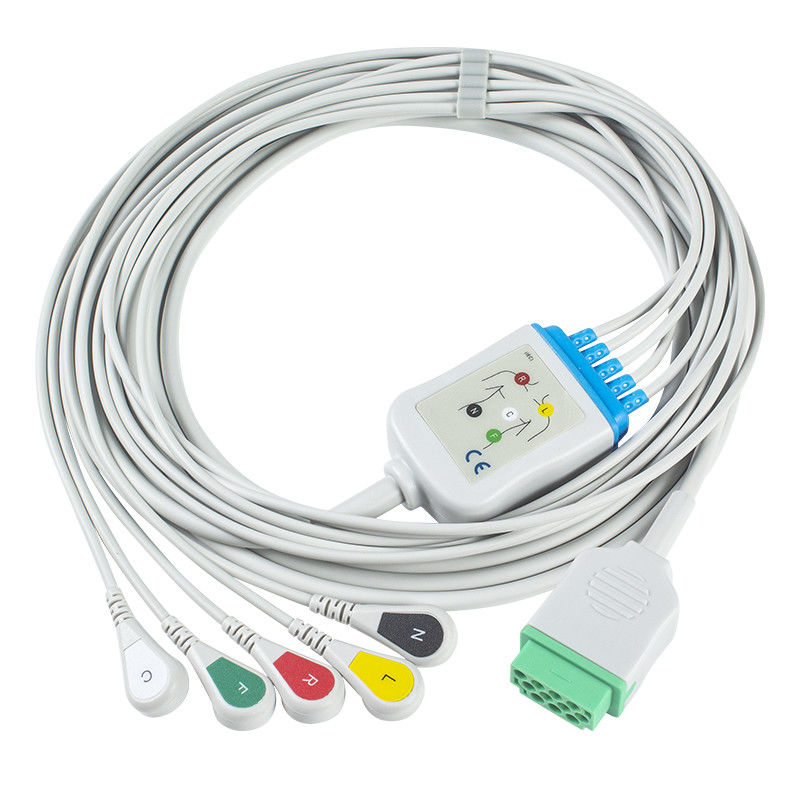 GE Marquette CBM-05NA-10AS-0001 Kabel ECG dan Leadwires 5 Lead IEC snap Konektor 11pin Kabel ECG