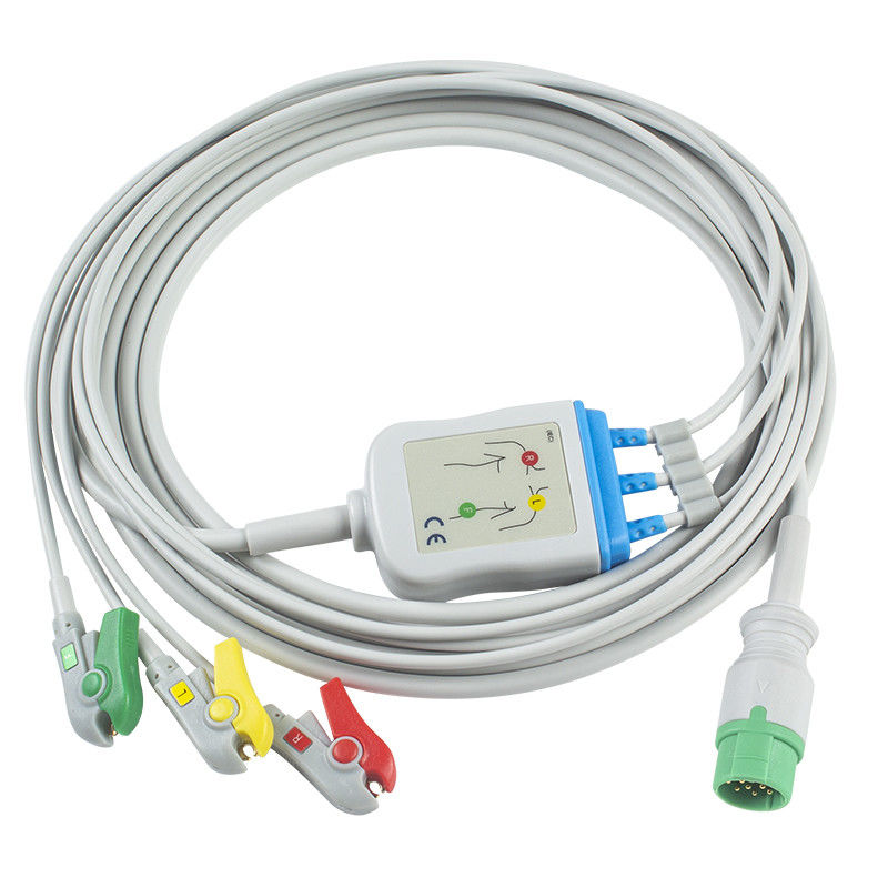 Kabel EKG Biolight BLT dan Leadwires 3Lead IEC Clip 12Pin Connector ECG Cable