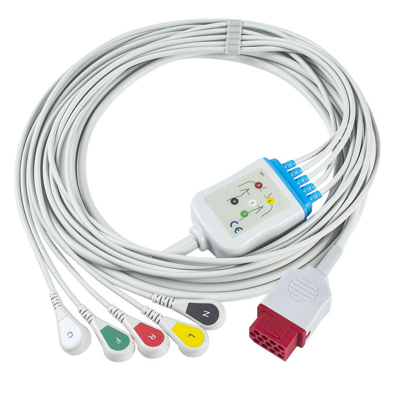 Bionet Baru BM3 BM5 BM7 5 Memimpin Kabel EKG dan Memimpin Kabel EKG Snap IEC 12 pin