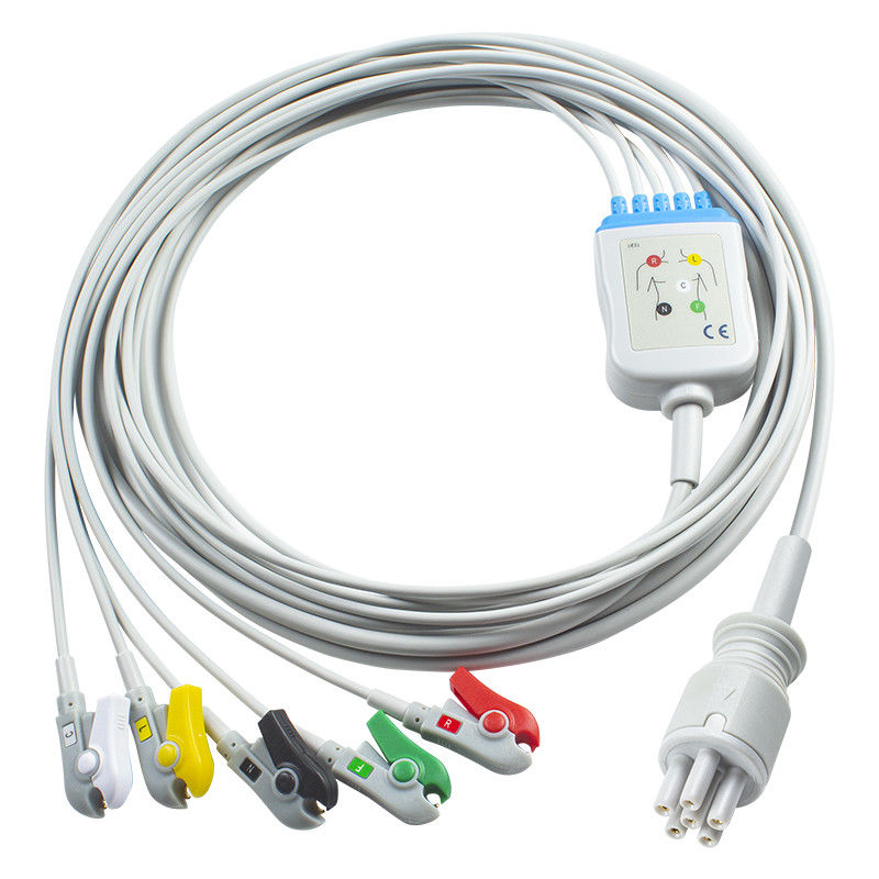 Untuk Omron > Colin Compatible Direct-Connect ECG Kabel dan leadwires 5Lead IEC Grabber