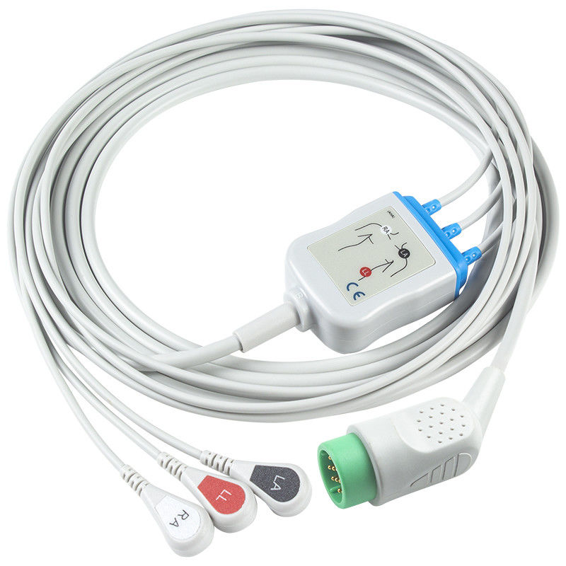 Untuk Stryker > Med-tronics > Fisio Control Compatible Direct-Connect ECG Cable dan leadwires - 11110-000029