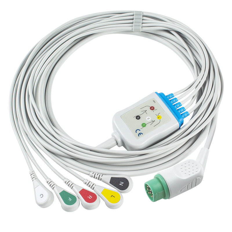 Kompatibel Siemens Drager 5 Lead Iec Snap Ecg Lead Kabel / Ecg Lead Wire Set