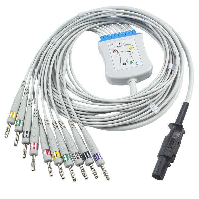 Mortara 60-00180-01 60-00181-01 Kabel EKG Q-Stress Dan Leadwires 12 Pin IEC Banana 4.0