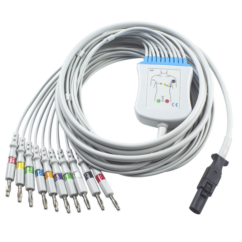 Mortara 60-00180-01 60-00181-01 Kabel EKG Q-Stress Dan Leadwires 12 Pin IEC Banana 4.0