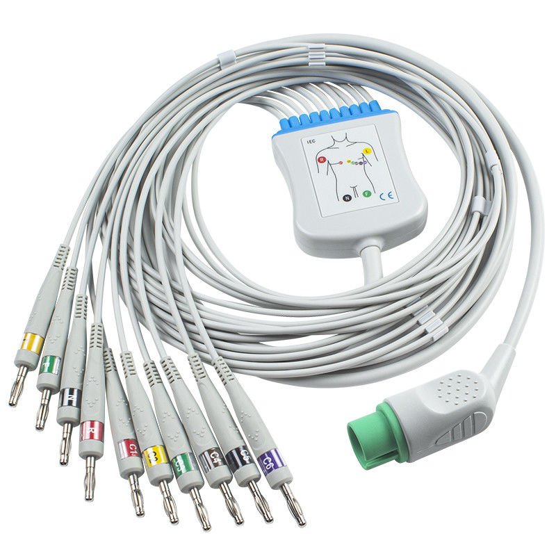 Kabel EKG Spacelabs Untuk Spacelabs 90367, 90369, 90496, 91496, Ultraview15 Pin IEC Banana 4.0