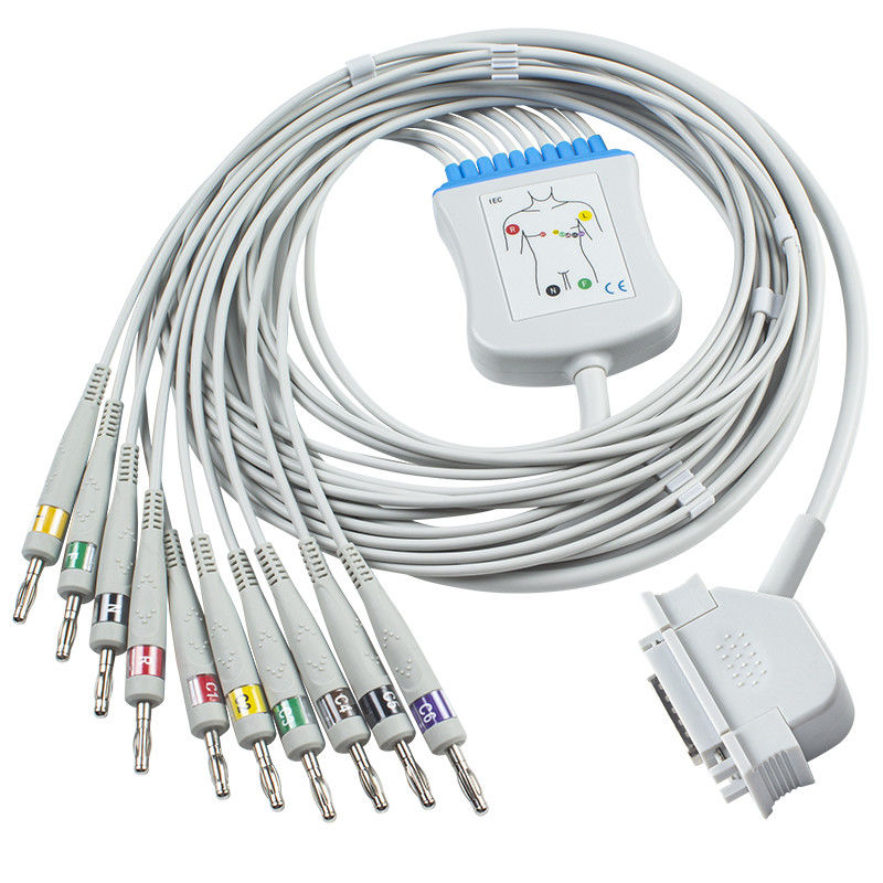 Kabel EKG GE Hellige Untuk Cardiosys Monitor EK36 EK403 EK4 EK413 EK43 EK512 EK53 EKG IEC Banana 4.0 Connector