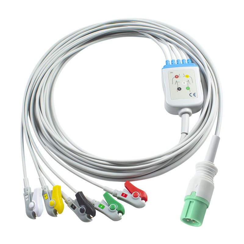 Contec Kabel EKG dan Leadwires Konektor 7pin CMS 7000 8000 5000 Model baru Kabel EKG 5Lead Grabber