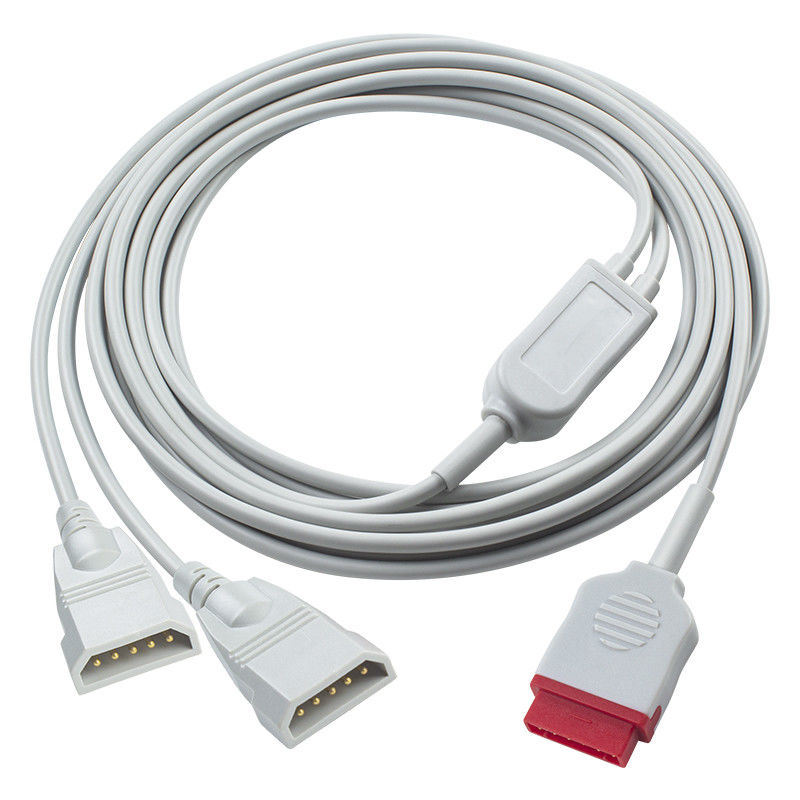 GE IBP Adaptor Kabel 2*Abbott 6pin IBP Ekstensi Kabel Untuk Transduser / Monitor Pasien