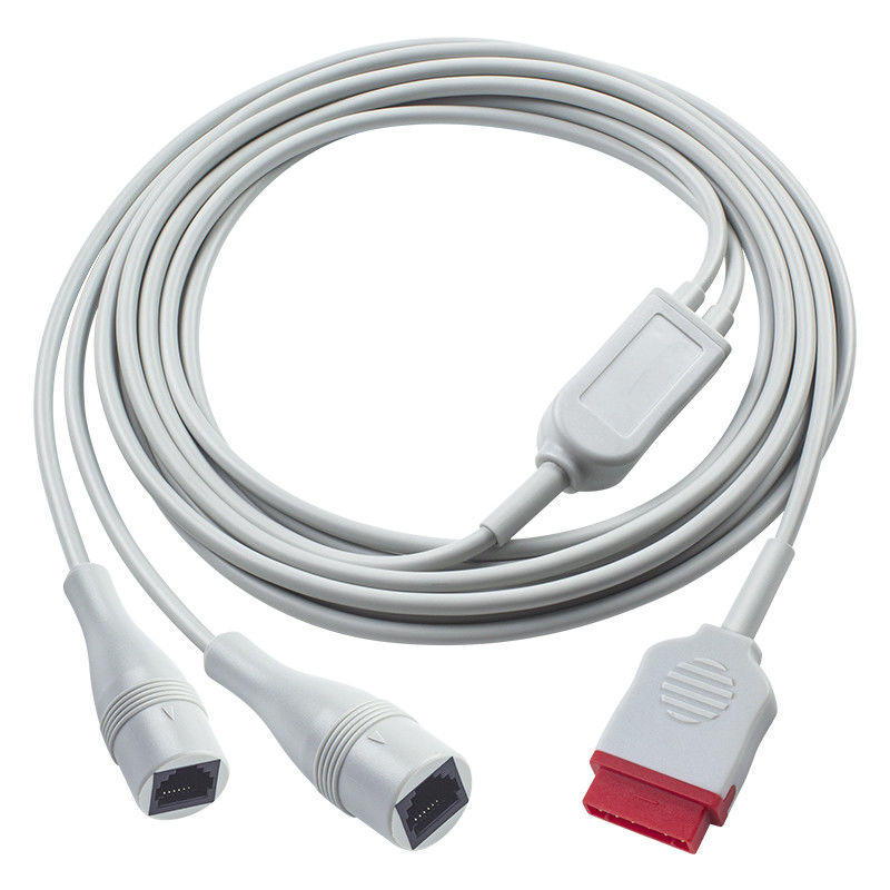 GE IBP Adapter Kabel 2*Ph-Ilips 4pin IBP Ekstensi Kabel 350cm Untuk Klinik / Rumah Sakit