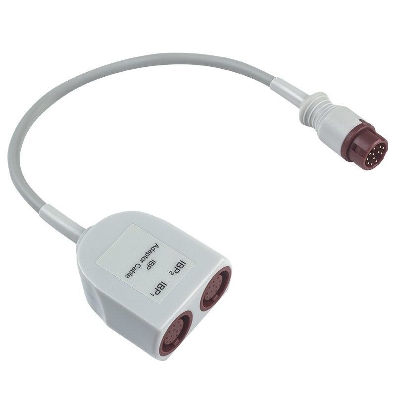 Kabel Adaptor IBP Ganda P-Hilips dengan Konektor 12-Pin, Panjang 0,3 Meter, dan Bahan TPU untuk Penggunaan Medis