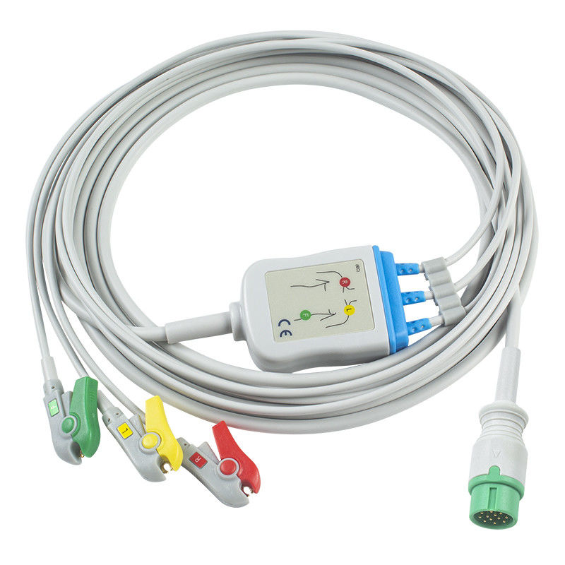 Untuk Biolight Q3 Kabel EKG Untuk Biolight Q5 A QS Seri 3 Lead IEC Grabber Di Oximax Tech