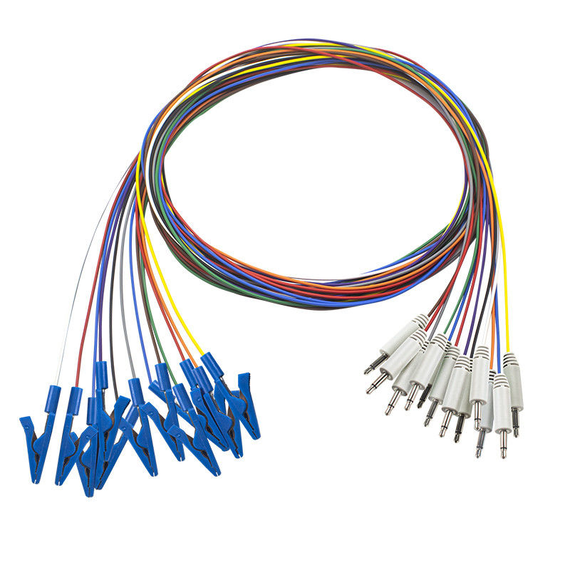 3.5 Mono Plug To Grabber Connector EEG Cap Cable untuk koneksi elektroda EEG yang mulus