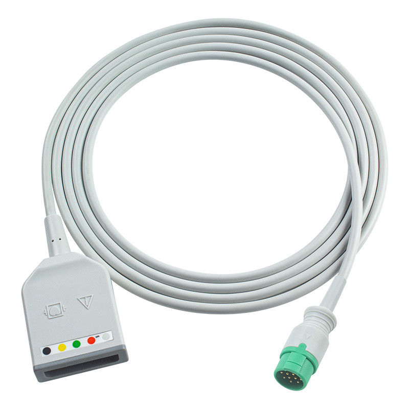Fukuda Denshi 12Pin 5Lead ECG Trunk Adapter Kabel Dynascope DS-7100 ECG Ekstensi Kabel Euro Style