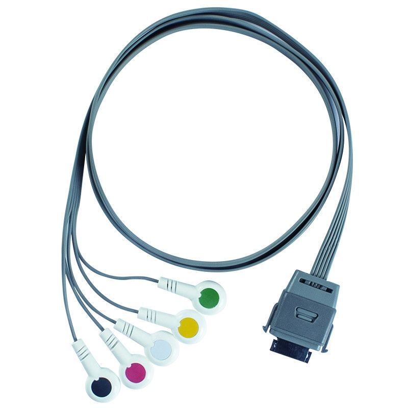 TPU Edan 5Lead ECG Holter Kabel IEC Snap Shelf Life 24 bulan untuk Biomedis Instrumen