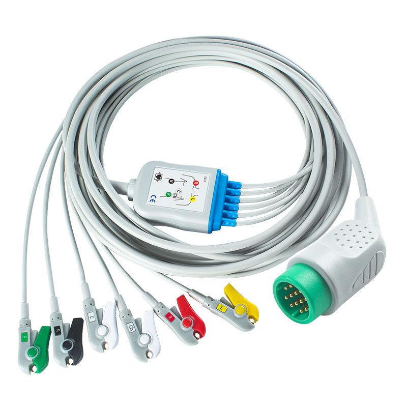 Kompatibel Medtronic Lifepak 20e 6Lead Kabel EKG IEC Grabber Untuk Untuk Lifepak 12 20e 15 120