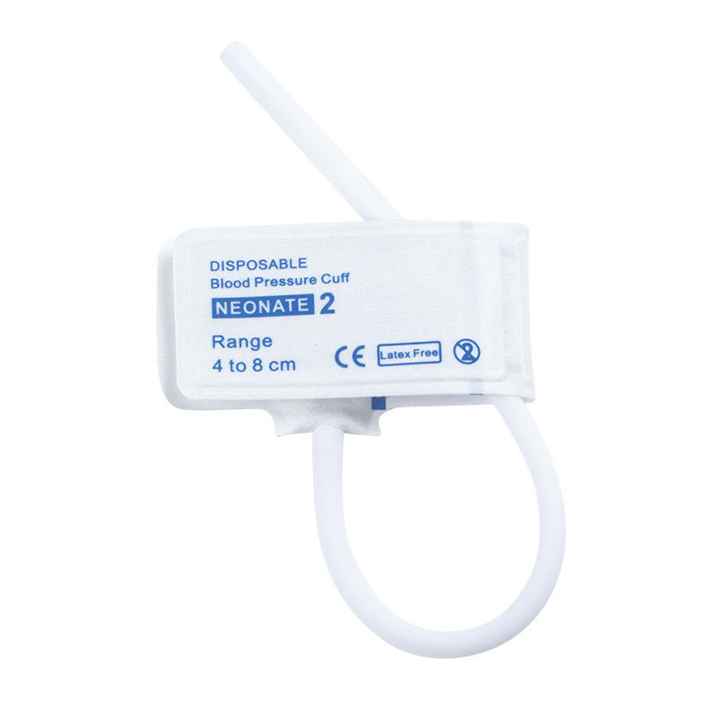 Bebas lateks sekali pakai Neonatal NIBP Cuff Single Tube Ukuran 2 4-8cm