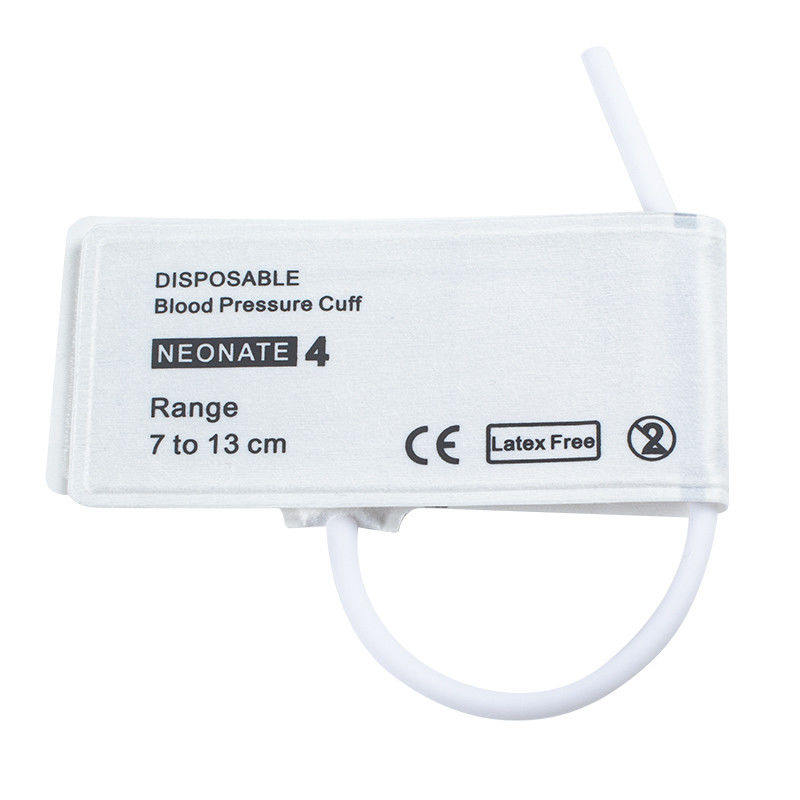 Single Tube Size 4 Disposable Neonatal NIBP Cuff 7-13cm untuk Medis