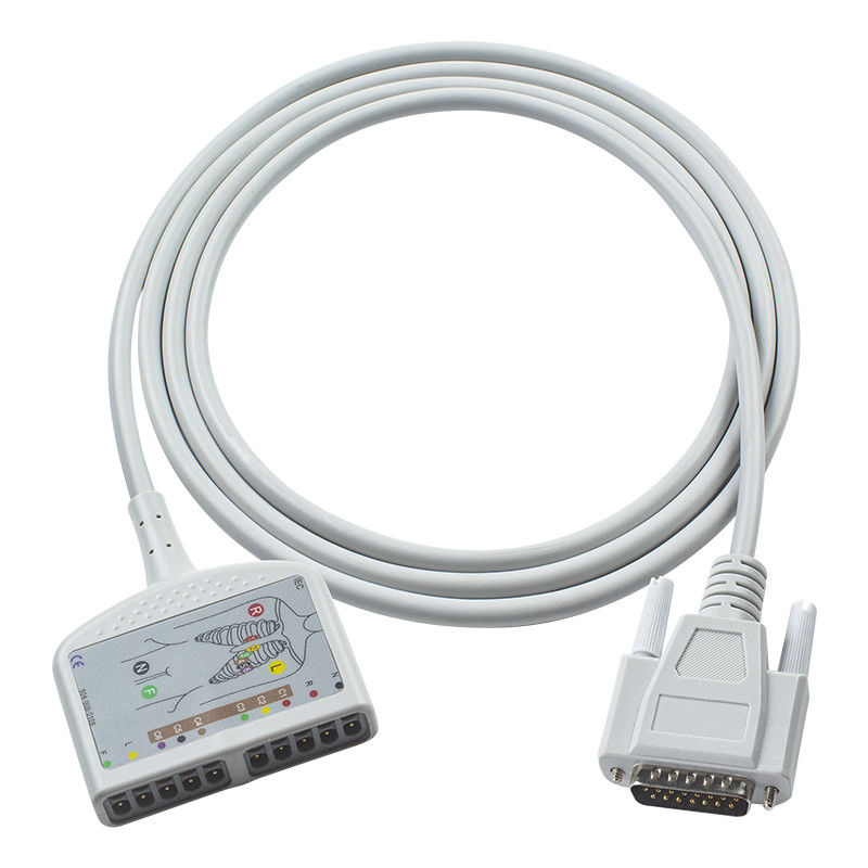 Kompatibel Nihon Kohden EKG Diagnostic EKG Kabel 10Lead untuk Cardiofax C, Cardiofax GEM 9020K, Cardiofax M