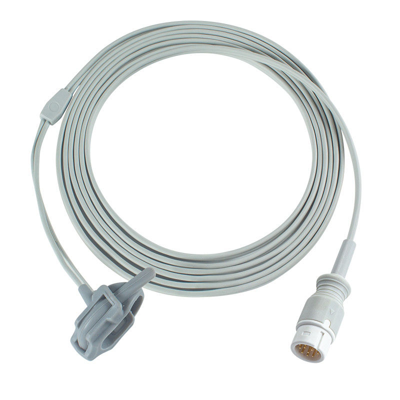Grey Kompatibel Neonate SpO2 Probe untuk Medetec Inggris SPO2 Sensor 12Pin 3.0M