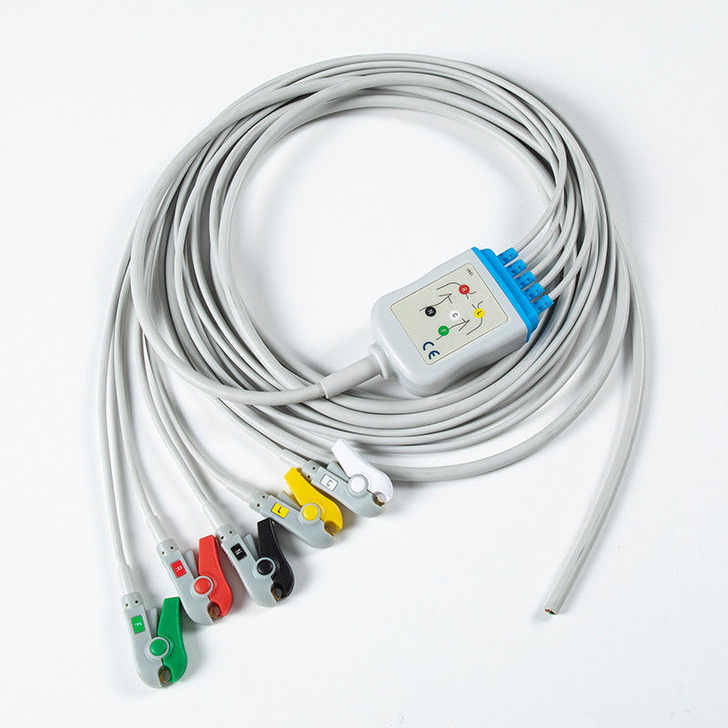 Kabel EKG setengah jadi tanpa konektor 5Lead EKG Grabber IEC 2,5m 5,0 Diameter