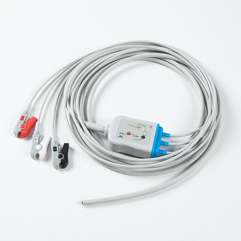 ECG Bagian 3 Lead AHA Grabber ECG Kabel Majelis Desain awet 24 Bulan Shelf Life