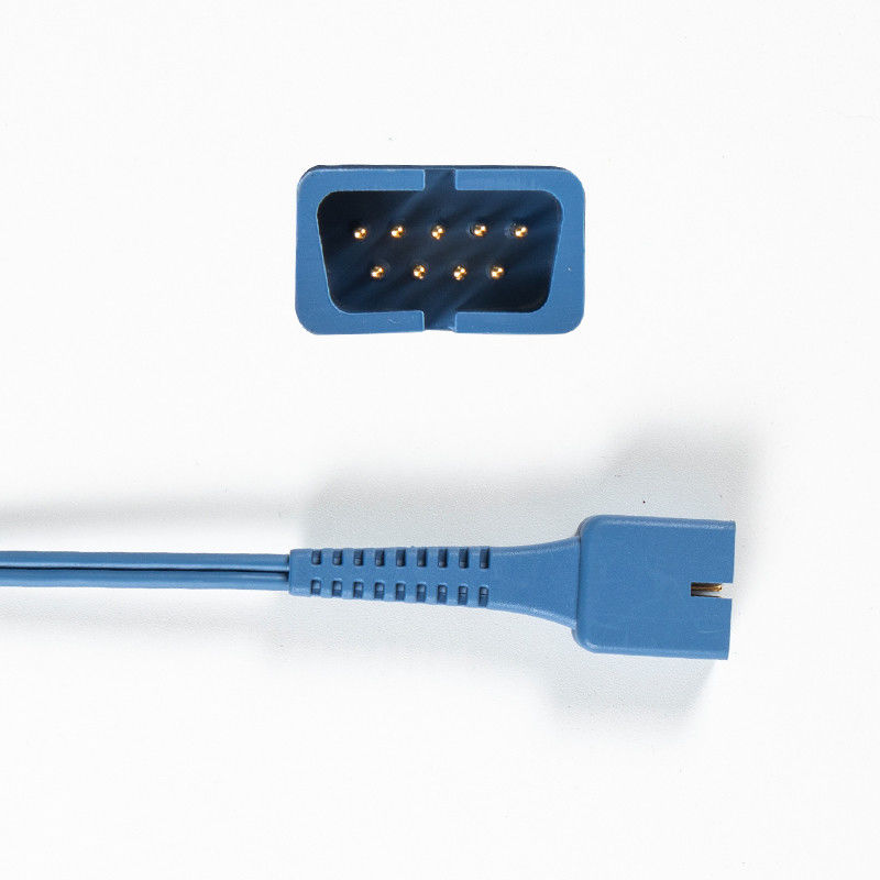 Kabel uji SpO2 9Pin SpO2 Sensor 1M TPU Semifinished untuk kompatibilitas universal
