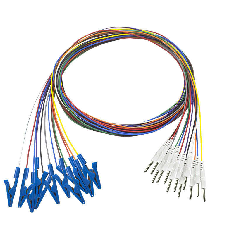 Din 2.0 Plug Grabber EEG Cap Buaya Klip Elektroda Berlapis Emas EEG EMG Kabel Utama Elektroda