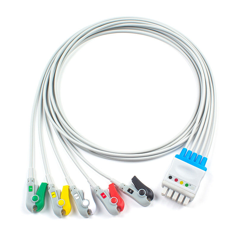 Kawat Utama EKG GE Healthcare Marquette 412681-001 GE Dash 2500 Solar 8000 5 Klip IEC Timbal