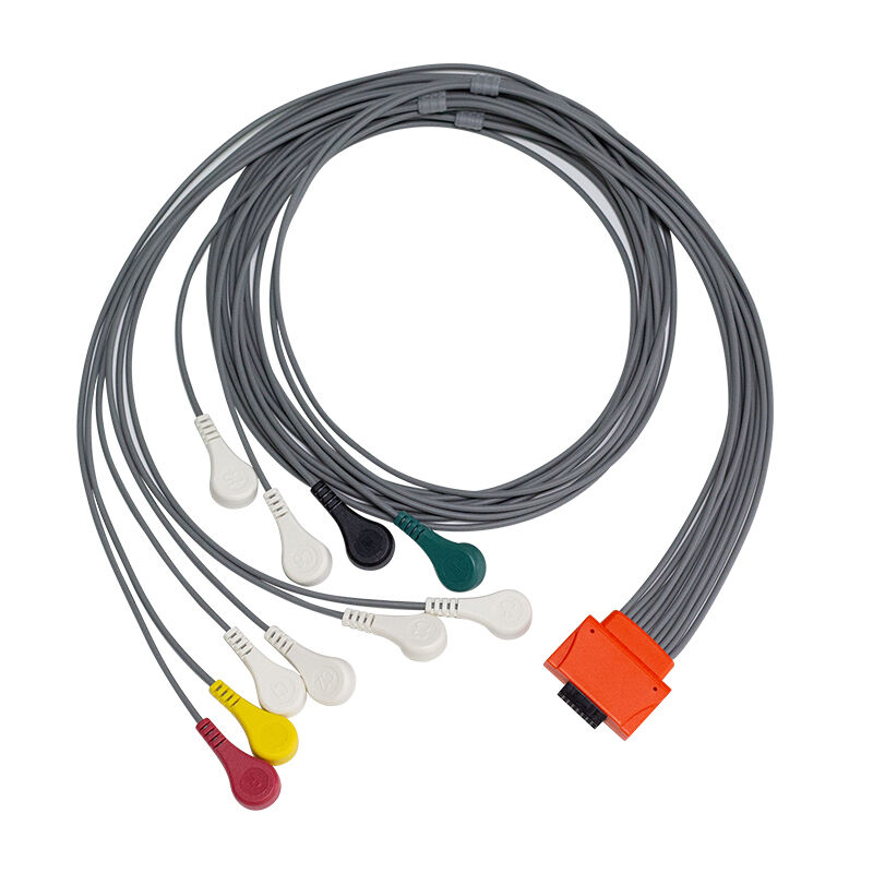 Kompatibel Cardioline Walk400h Clickholter NG 5 7 Lead TPU Material IEC Color Coding ECG Holter Kabel